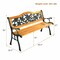 Patio Park Garden Metal Bench Porch Path Chair Furniture Cast Iron Hardwood